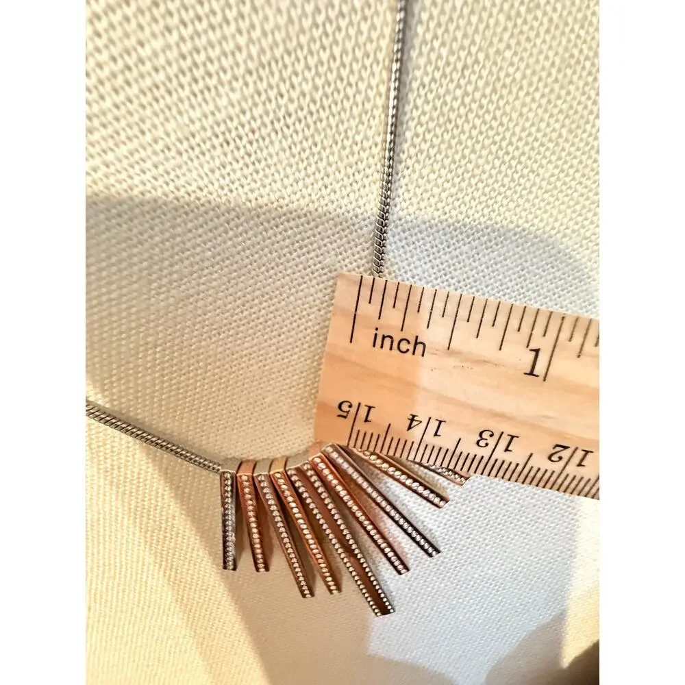 Vintage NOS The Limited Rhinestone Fan Necklace 16”